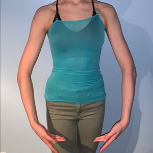 NEW CAPEZIO dance stretch top in aqua
